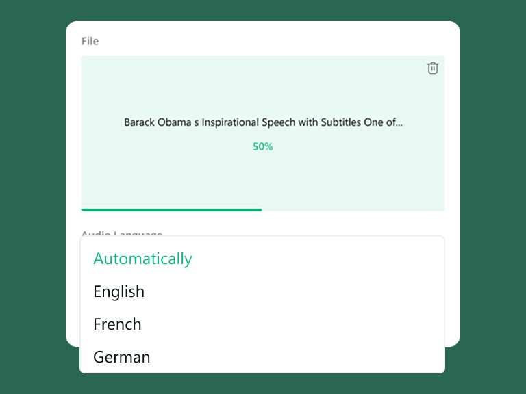 Wybierz język nagrania