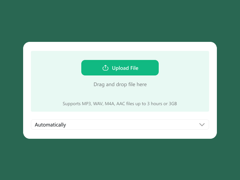 1. Laden Sie Ihre Interviewaufnahme hoch