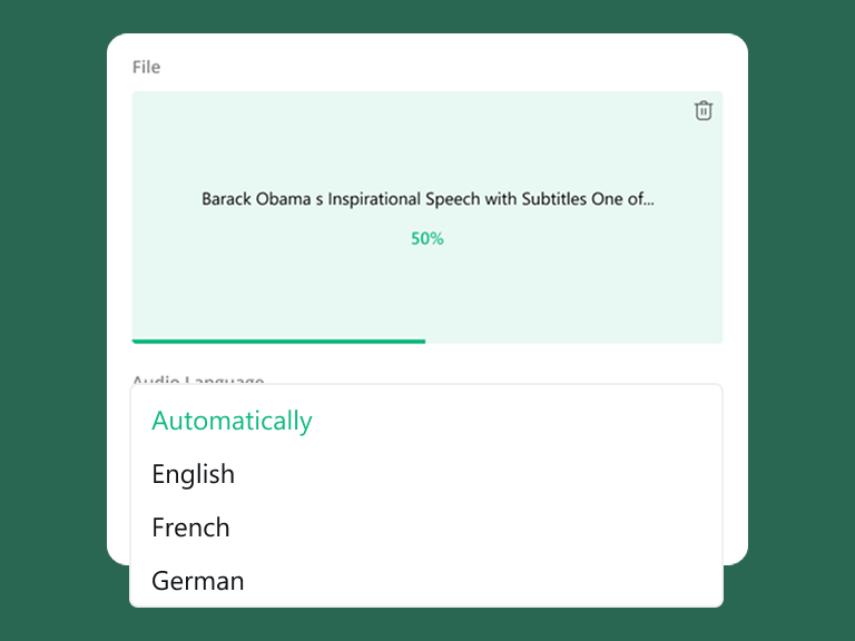 2. Wählen Sie die gesprochene Sprache